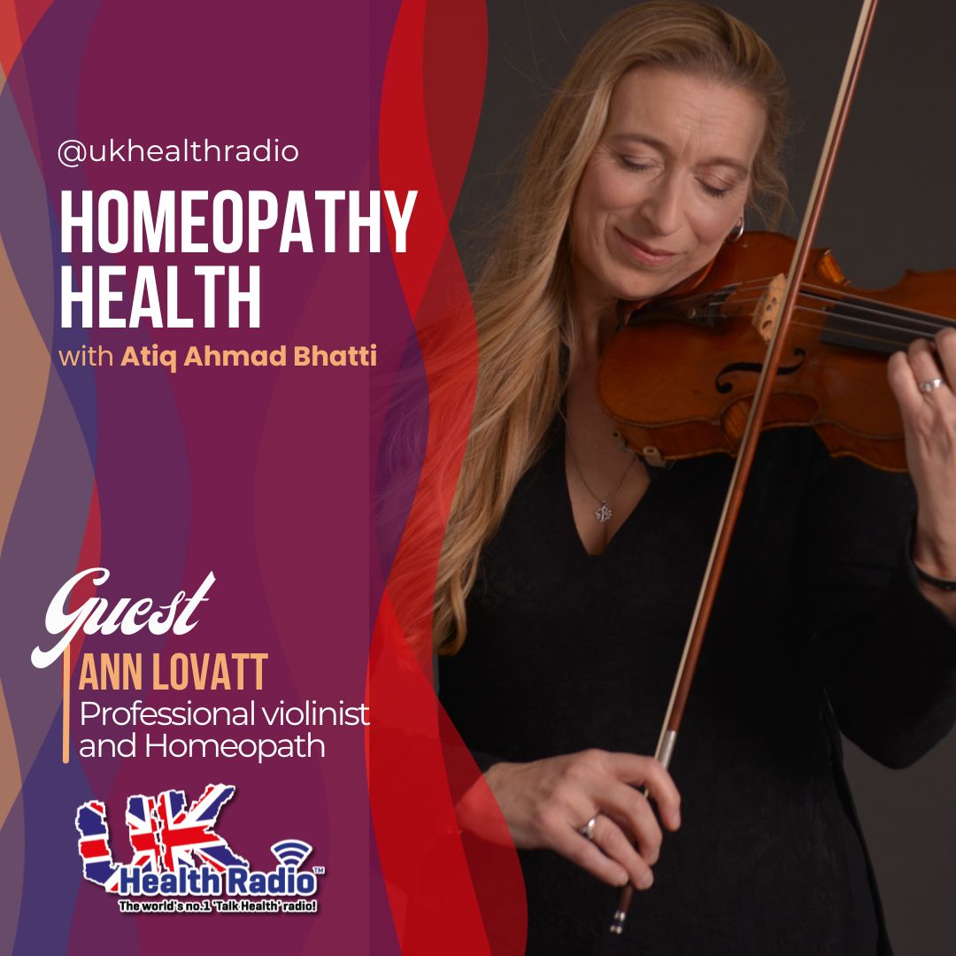 UK Health Radio™ (@ukhealthradio) on Twitter photo Homeopathy Health, hosted by <a href="/AtiqAhmdBhatti/">Atiq Ahmad Bhatti</a> <a href="/LikeTreatsLike/">Like Treats Like</a> on <a href="/ukhealthradio/">UK Health Radio™</a>, welcomes professional violinist and homeopath Ann Lovatt. In this week’s episode, they discuss Ann's journey as a busy musician, her integration of homeopathy with her passion for music, and the Homeopathy Health, hosted by <a href="/AtiqAhmdBhatti/">Atiq Ahmad Bhatti</a> <a href="/LikeTreatsLike/">Like Treats Like</a> on <a href="/ukhealthradio/">UK Health Radio™</a>, welcomes professional violinist and homeopath Ann Lovatt. In this week’s episode, they discuss Ann's journey as a busy musician, her integration of homeopathy with her passion for music, and the