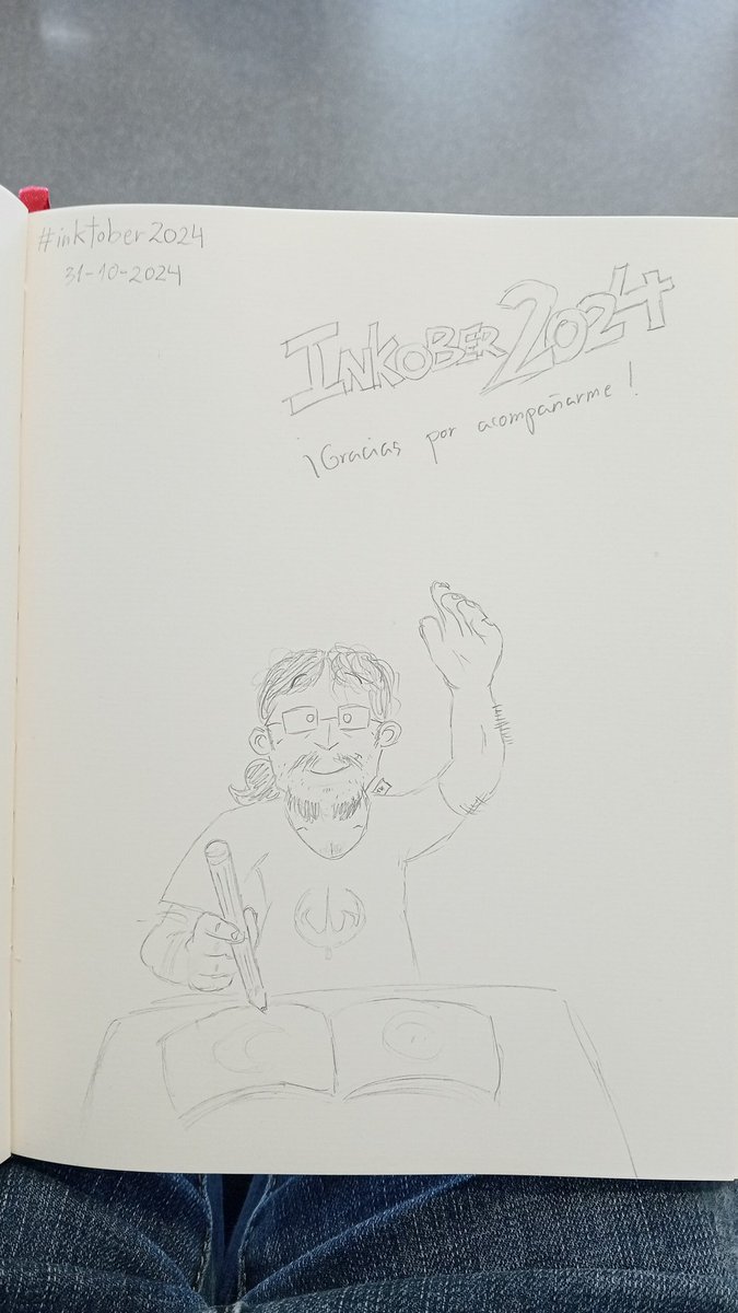 Y último día. Gracias por acompañarme este mi primer Inktober, me lo he pasado muy bien aunque haya muchas cosas que mejorar. ¿Qué debería mejorar más? ¿Qué fanart os ha gustado más? ¡Gracias a todos por la experiencia! #inktober2024 #day31 #Gracias
