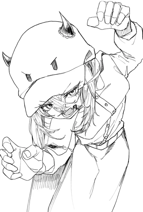 色塗り諦めたハロウィン絵です。 