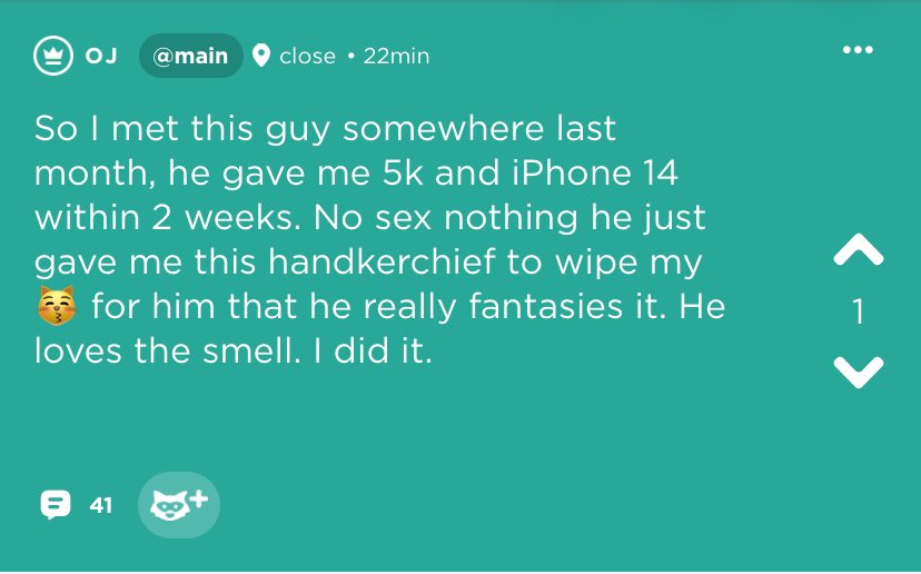 The things some of you do for money