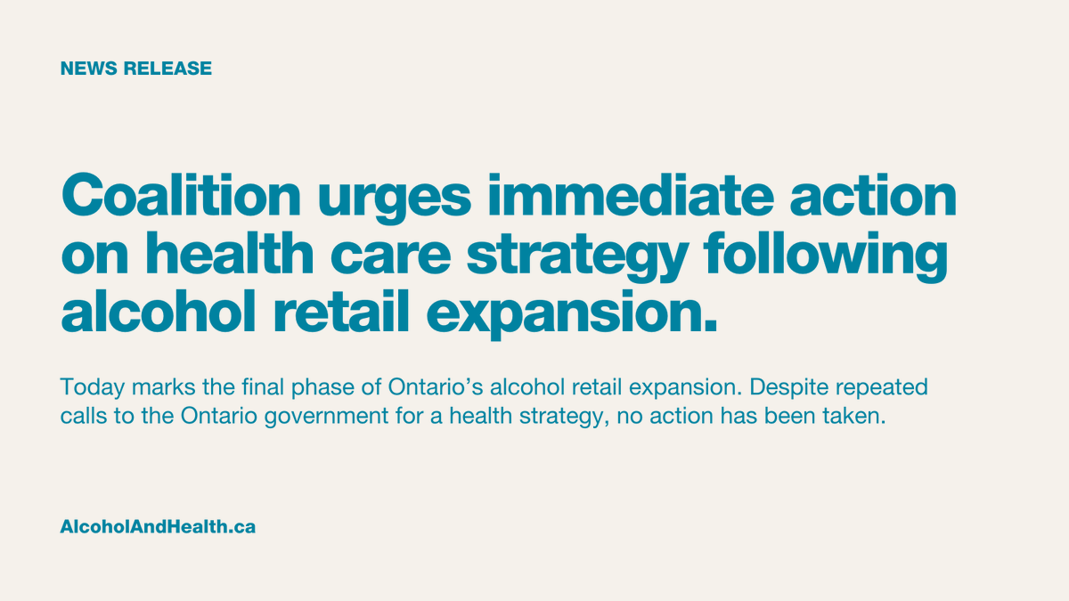 CMHAOntario's tweet photo. Today marks the final phase of Ontario’s alcohol retail expansion. Despite repeated calls for a health strategy, no action has been taken. Learn more: https://t.co/gZsmMvvuuZ
#AlcoholStrategy #PublicHealth #OntarioHealth #OntarioAlcohol https://t.co/1Erwms4FCV