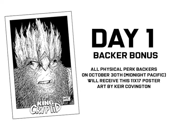 R2D24Life's tweet photo. ONLY 4 SUPPORTERS AWAY FROM 30 BACKERS on IGG
#KingCryptid issues 10-13
@petersimeti
@Keircc1
@ALTERNACOMICS
https://t.co/h0CICiHK22
DID YOU GET YOUR DAY 1 BACKER BONUS?
(IGG Backer Number: 25)
Don’t like IGG ➡️ back on website!
#comics
#indiecomics
#boomercomics
#cryptid https://t.co/ZiTGMbXMMi