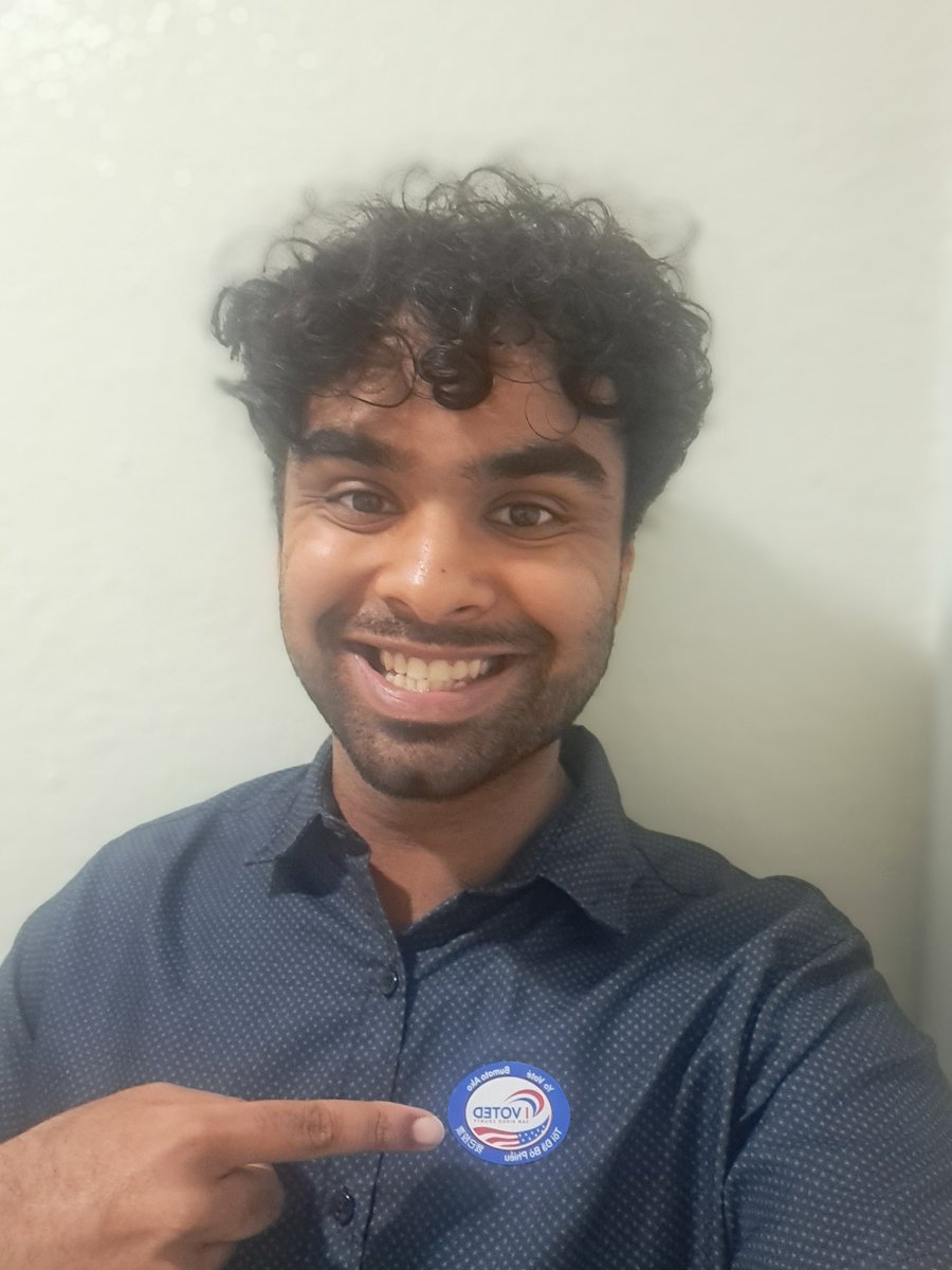Sunjay A Muralitharan (@sunjaym_000) on Twitter photo I'm 19 and I just voted for <a href="/KamalaHarris/">Kamala Harris</a> in my first presidential election!
Can you RT and follow to remind America that Gen-Z will save democracy? I'm 19 and I just voted for <a href="/KamalaHarris/">Kamala Harris</a> in my first presidential election!
Can you RT and follow to remind America that Gen-Z will save democracy?