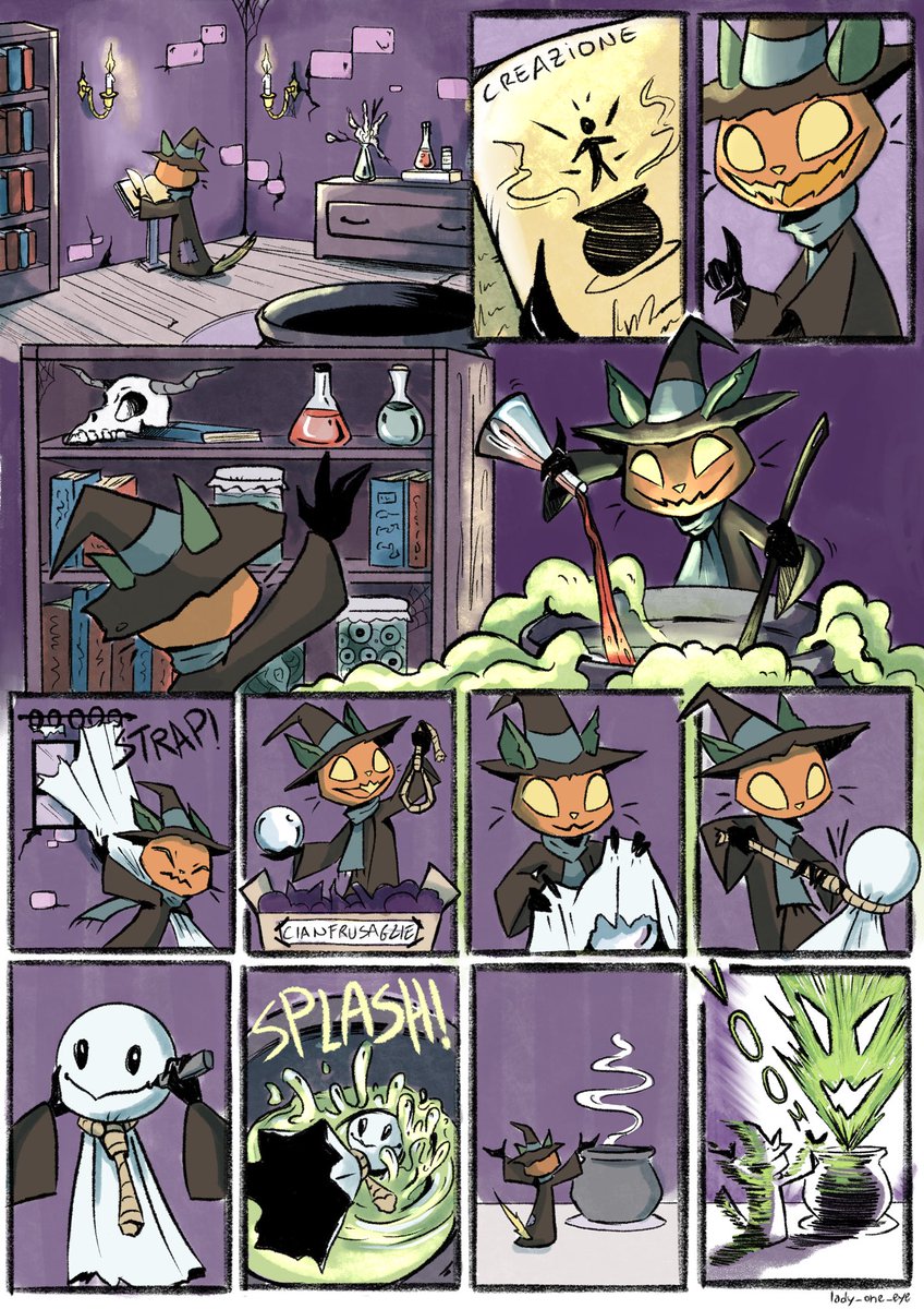 lady_one_eye's tweet photo. Happy Halloween 🎃👻 by my OCs Pumpkin and Ghostly.

#halloween2024 #pumpkin #ghost #comic https://t.co/l4K5n1e92W