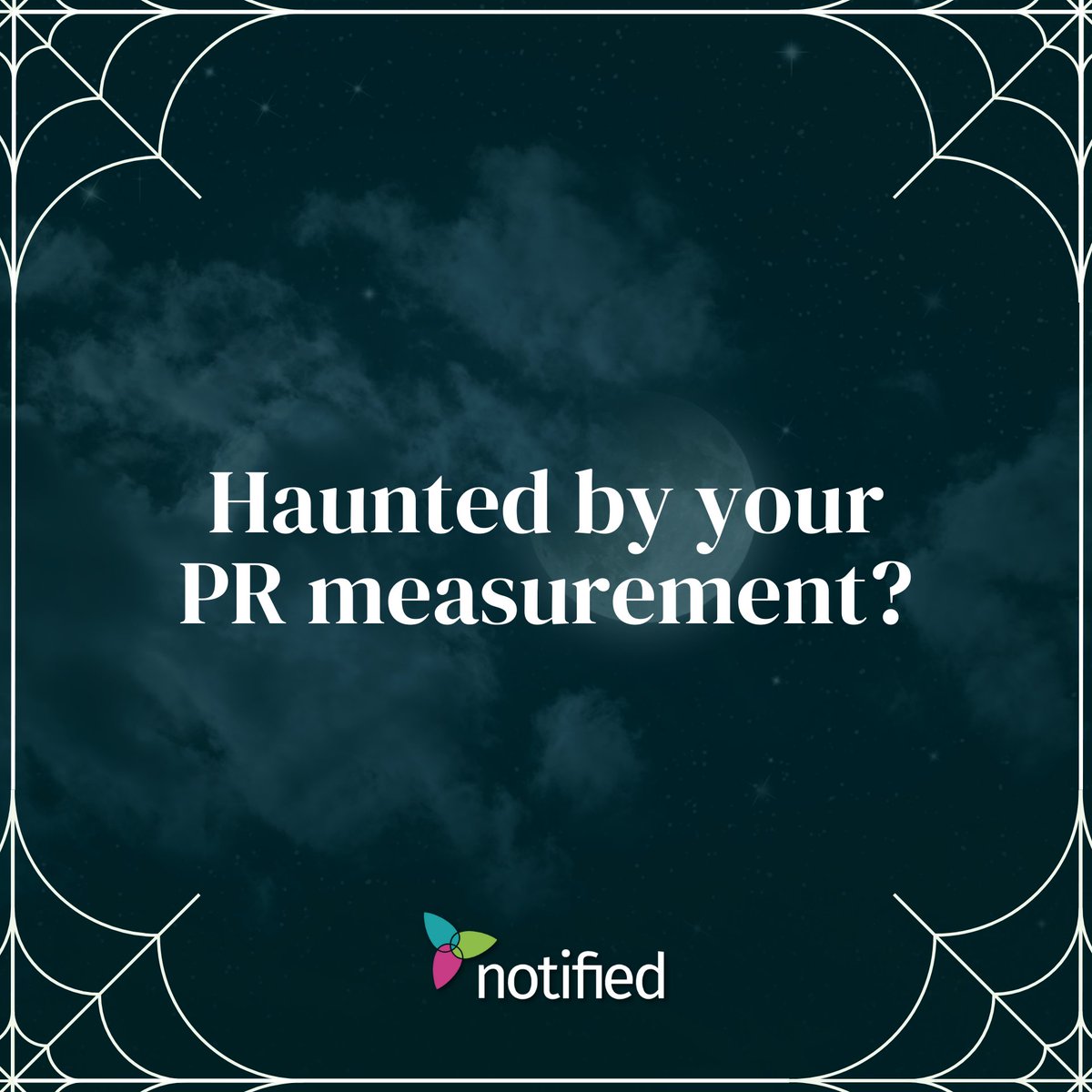 Notified's tweet image. This #Halloween, skip the tricks and treat yourself to better #PR measurement! 🎃👻

Dive into the top trends and explore 12 KPIs every PR pro should measure: ow.ly/OZSv50QkjXX

#PRMeasurement #PublicRelations #PRMetrics