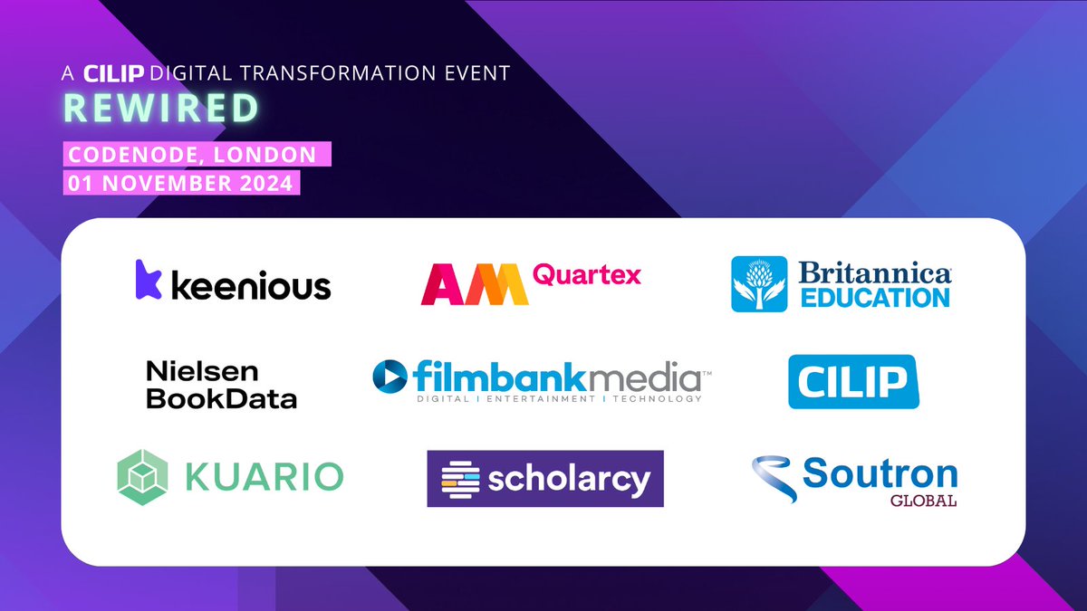 CILIP (@cilipinfo) on Twitter photo Tomorrow’s the day! Dive into the Digital Solutions Lab at Rewired to get expert advice from our amazing suppliers! 💡⬇️ #Rewired
<a href="/keenious/">Keenious</a> <a href="/Britannica_EMEA/">Britannica Education EMEA</a> @Bookdata <a href="/filmbankmedia/">Filmbankmedia</a> <a href="/scholarcy/">Scholarcy: read smarter</a> <a href="/Soutron/">Soutron Global</a> Tomorrow’s the day! Dive into the Digital Solutions Lab at Rewired to get expert advice from our amazing suppliers! 💡⬇️ #Rewired
<a href="/keenious/">Keenious</a> <a href="/Britannica_EMEA/">Britannica Education EMEA</a> @Bookdata <a href="/filmbankmedia/">Filmbankmedia</a> <a href="/scholarcy/">Scholarcy: read smarter</a> <a href="/Soutron/">Soutron Global</a>
