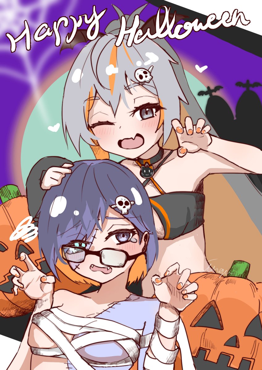 rioreia_1211's tweet photo. Happy! Halloween~🎃
#ハロウィン  #Halloween2024 #創作 #オリジナルイラスト ＃イラスト https://t.co/AhcRP4cqCY