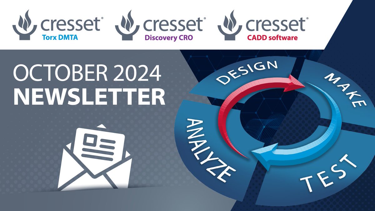 We highlight all the month's news at Cresset including upcoming webinars and our in-person workshop event in Boston, publication spotlight featuring our virtual screening solution Blaze, and more. 

Read our monthly newsletter: obi41.nl/3h6bebax

#drugdiscovery #DMTA