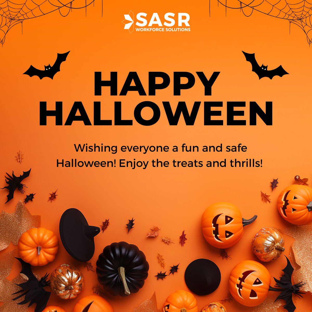 sasrlink's tweet image. Wishing our team a fun and safe Halloween! 🎃 Thank you for all the hard work you do—enjoy the day and maybe a treat or two! #Halloween #TeamSASR