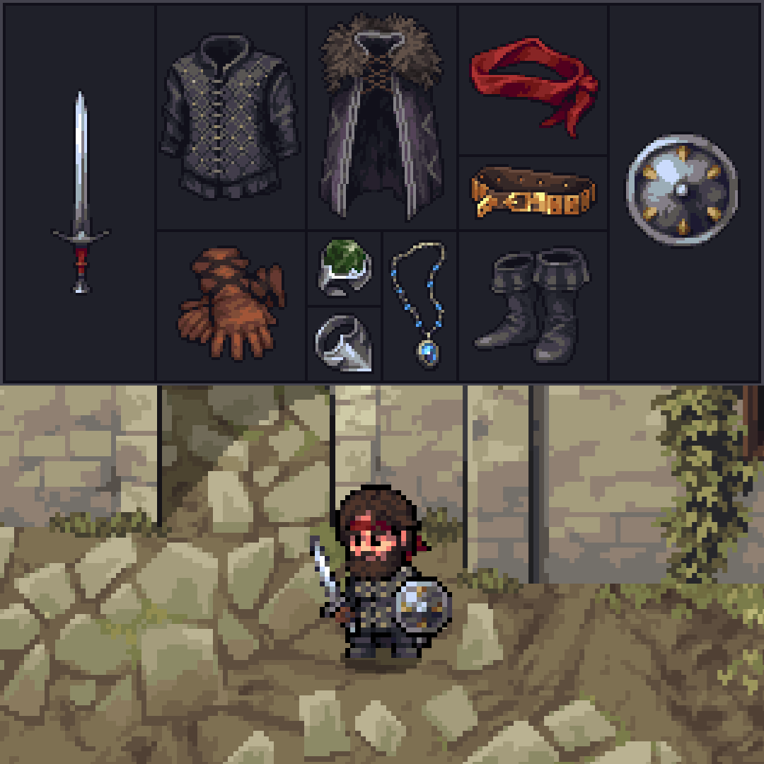 Gear highlights - Duelist garb, lightweight but deadly 🗡️
#armor #medieval #sword #pixelart #gamedev #indiedev #indiegame #ドット絵 #像素艺术 #픽셀아트