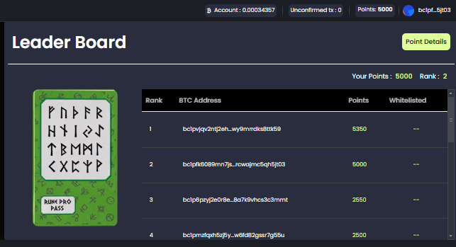 Have you gotten your 5000 points yet at the 100% trustless marketplace including bids for runes. 

If not get started today at 

Runepro.com