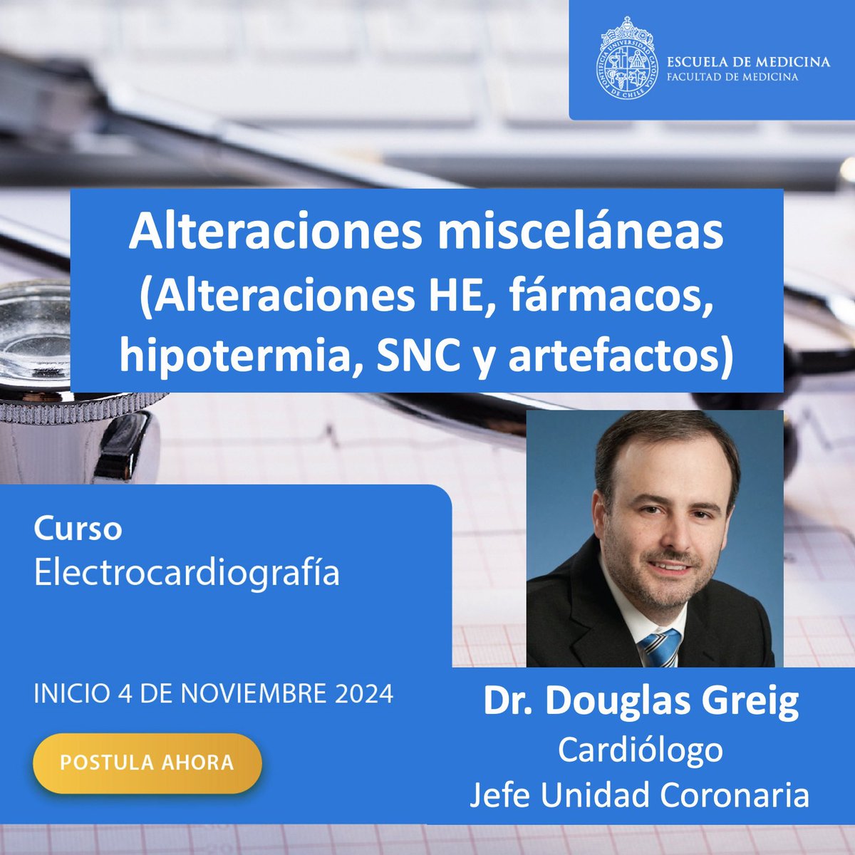 CardioUC's tweet photo. Quieres aprender a reconocer alteraciones en distintos escenarios como trastornos HE, fármacos, canalopatías o preexcitación ventricular entre otros? Ésta es tu oportunidad!!!
Inscríbete acá: https://t.co/MMVRgyamnL https://t.co/WtgZZqjwob
