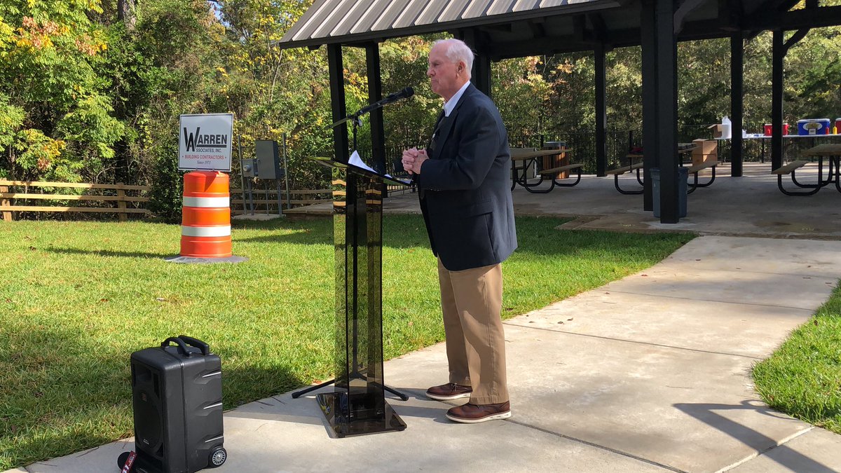 liz_lines's tweet photo. A place to bring family, kids, friends to enjoy nature and fish, says @maconbibbuda Commissioner @MBCBronson who says it’s an example of #SPLOST projects. Theron Ussery says support the next SPLOST in ‘25. @maconnewsroom @mercerccj https://t.co/t0Pk3MnUsu
