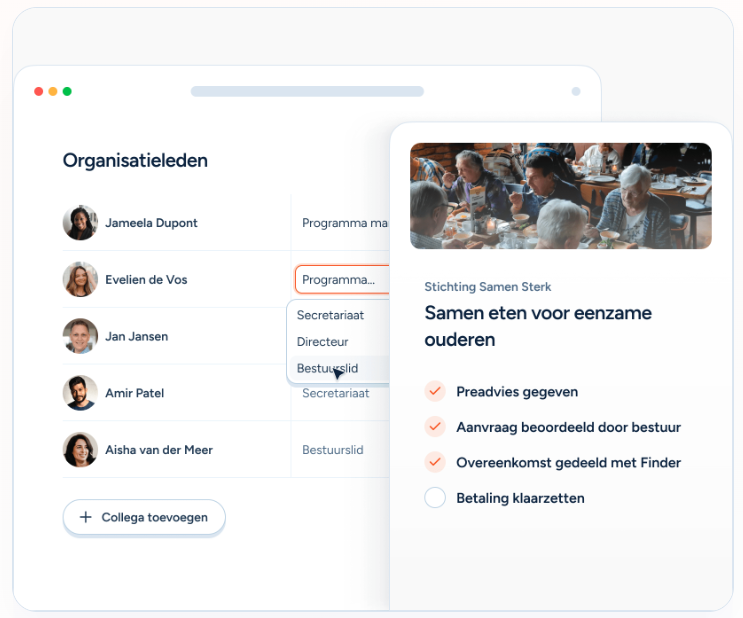 FindNFund - De A tot Z tool voor Funders

Van gevonden worden, het ontvangen van aanvragen en het managen van de workflow. Allemaal op maat in te richten om de werkwijze van jullie fonds maximaal te ondersteunen.

Benieuwd? Ontdek het op findnfund.com

#fondsen #fonds