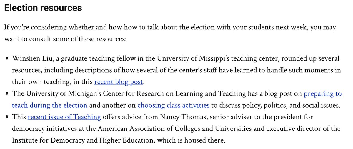 Kitty Gifford (@myndwalk) on Twitter photo This week's Teaching newsletter by <a href="/becksup/">Beckie Supiano</a> offers resources for discussing the election in class chronicle.com/newsletter/tea… #AcademicChatter This week's Teaching newsletter by <a href="/becksup/">Beckie Supiano</a> offers resources for discussing the election in class chronicle.com/newsletter/tea… #AcademicChatter