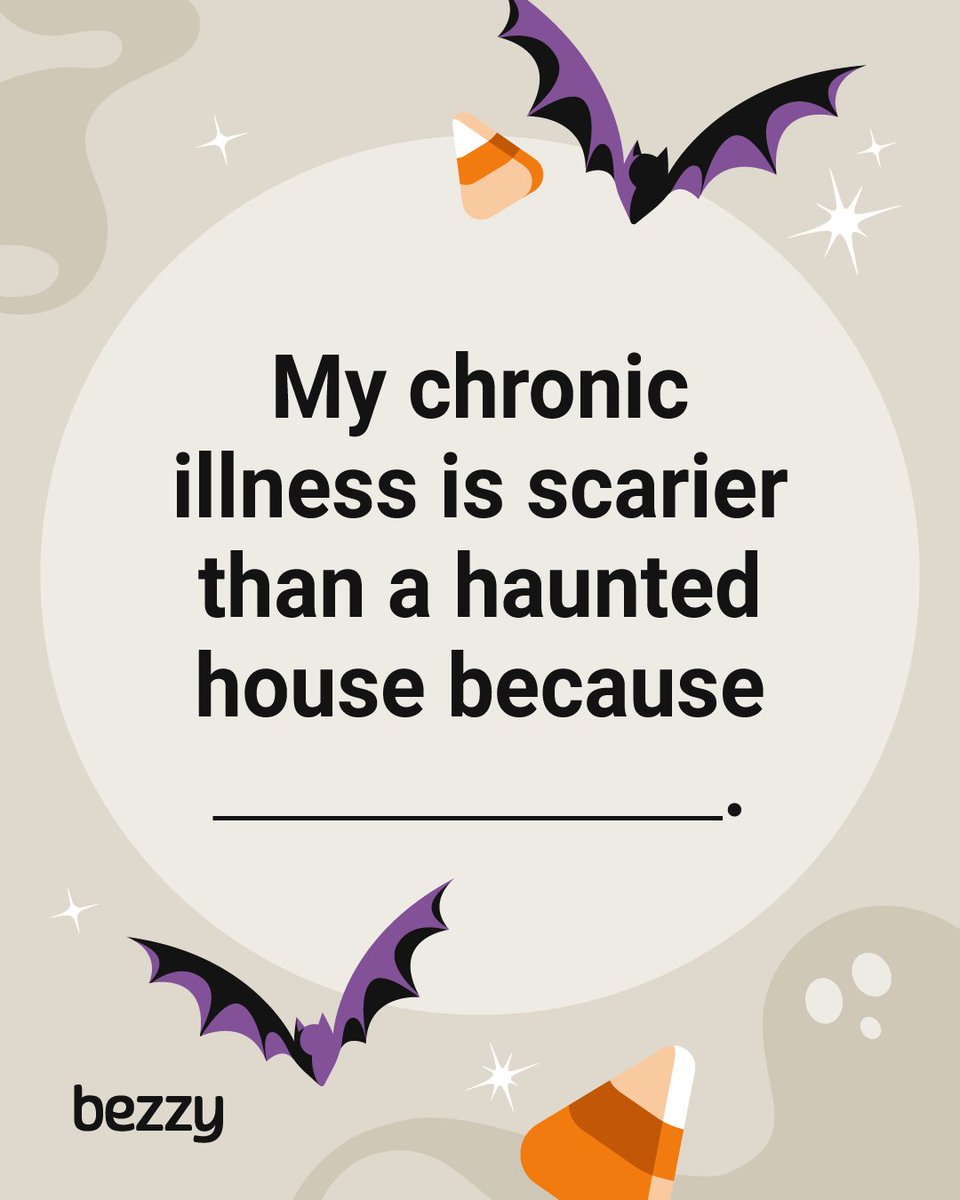 Fill in the blank. 🏚️🧟🎃 

Obviously there's no comparison in reality. But the truth is chronic illness can be super scary. Share what is scariest for you. 💛

#happyhalloween