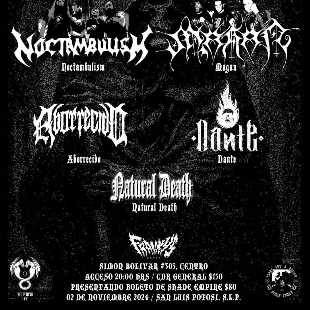 San Luis Potosi. (México)
Sabado 02 de noviembre.  8 pm / Frankystage Bar

<a href="/MovSub/">Movimiento Subterraneo</a>
<a href="/mordormxradio/">Mordor Metal Radio®</a>
<a href="/MetalMexicano66/">🔥 Metalhead político 🔥</a>
@UnderMx
<a href="/aquelarremetal1/">Aquelarre Metalero</a>
<a href="/NACIONMETAL/">NACION METAL</a>
<a href="/SonidosLatentes/">Sonidos Latentes</a>
<a href="/MetalCorrosivo/">Metal Corrosivo</a>
<a href="/LlamadoBestia/">El Llamado de la Bestia</a>
<a href="/MetalMexico/">Metal Mexico</a>