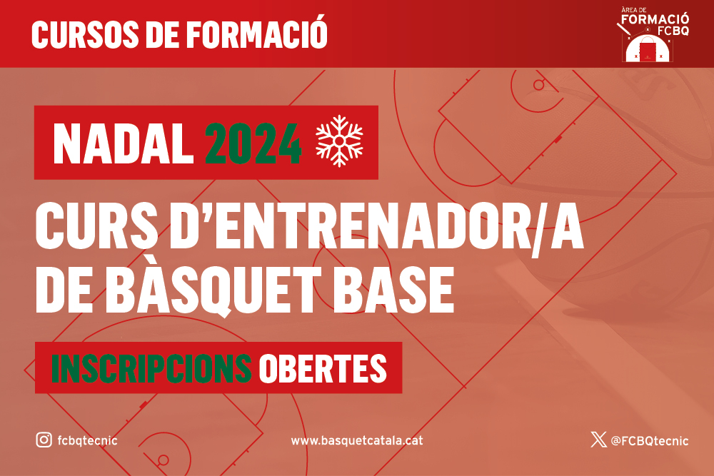 FORMACIÓ | 🔊 Cursos d'Entrenador/a de Bàsquet Base Nadal 2024 basquetcatala.cat/noticies/10959 🏀