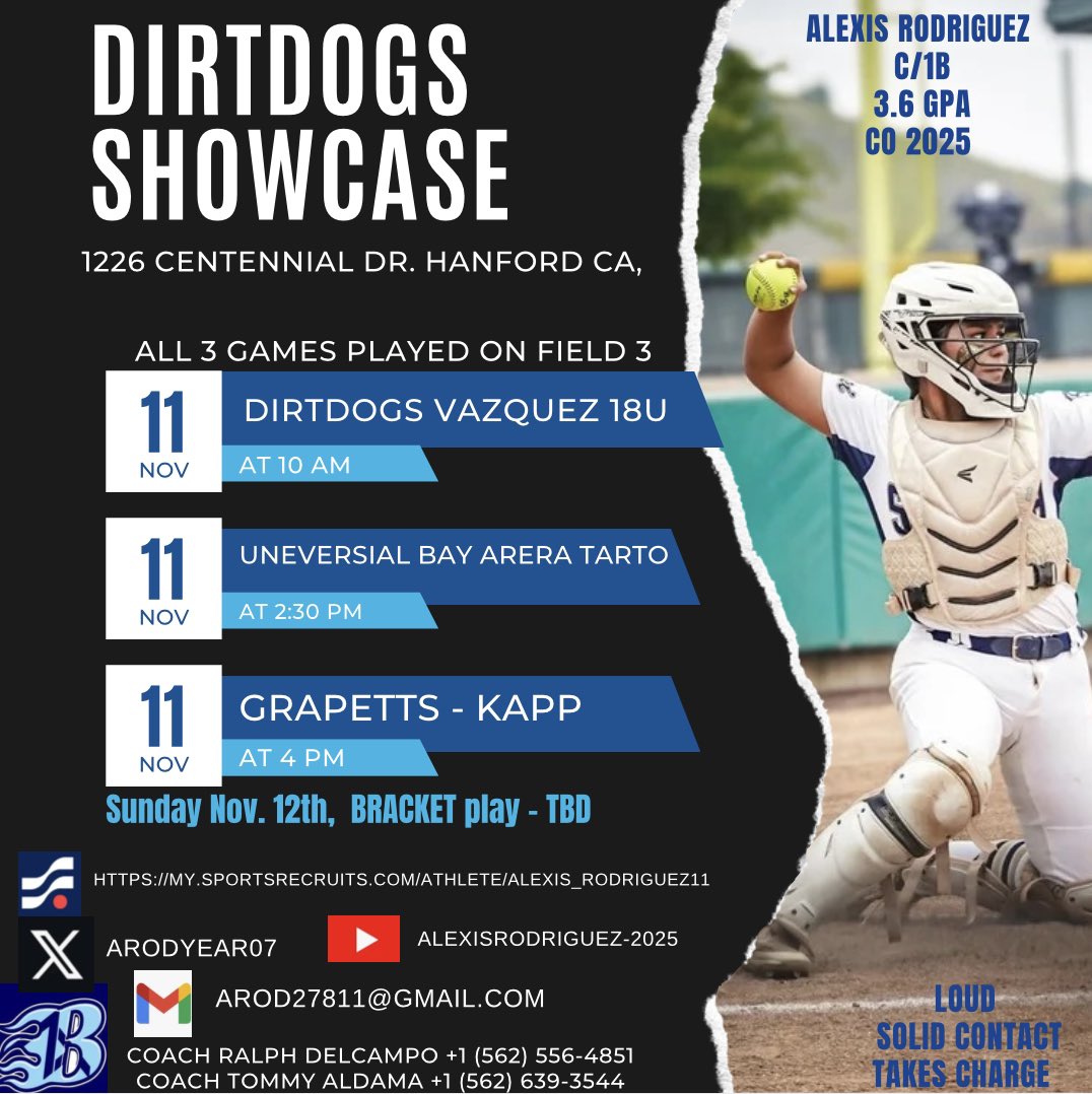 ARODYEAR07's tweet photo. This weekend my team and I are out in Hanford!! #softball #catcher #1stbase #ztdelcampo #NextLevel https://t.co/MDxrvI4Dlx