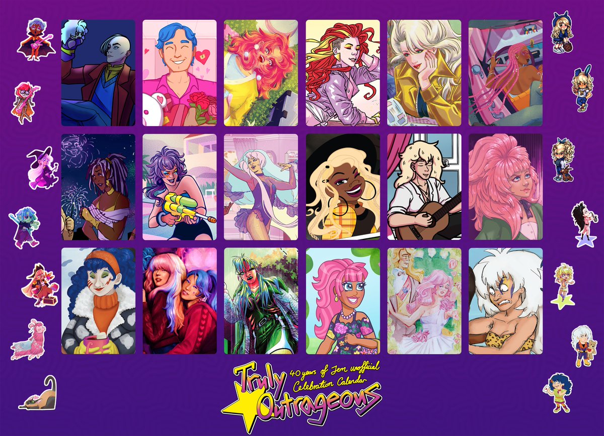 🌟 LAST DAY! Time's runnin' out to get a copy of Truly Outrageous, a #jemandtheholograms 40th anniversary celebration calendar! We have *just 7 bundles left* and stickers, so you better be running like the wind before they're gone for good!

🛒 jemfanzine.bigcartel.com