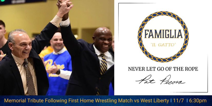 mtncatwrestling's tweet photo. Next Thursday following our home match against West Liberty @ 6:30pm we will be having a memorial tribute to honor Coach Pecora! See you there! https://t.co/6liZ0haSq9