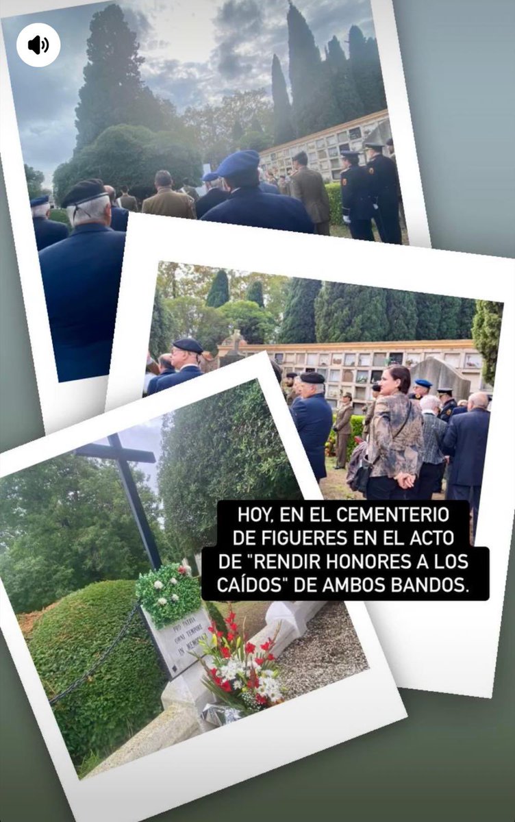 AngelaDomenech9's tweet photo. Hoy, en el cementerio de Figueres en el acto de "Rendir Honores a los Caídos" de ambos bandos. 

#Figueres https://t.co/szU5O2AL3w