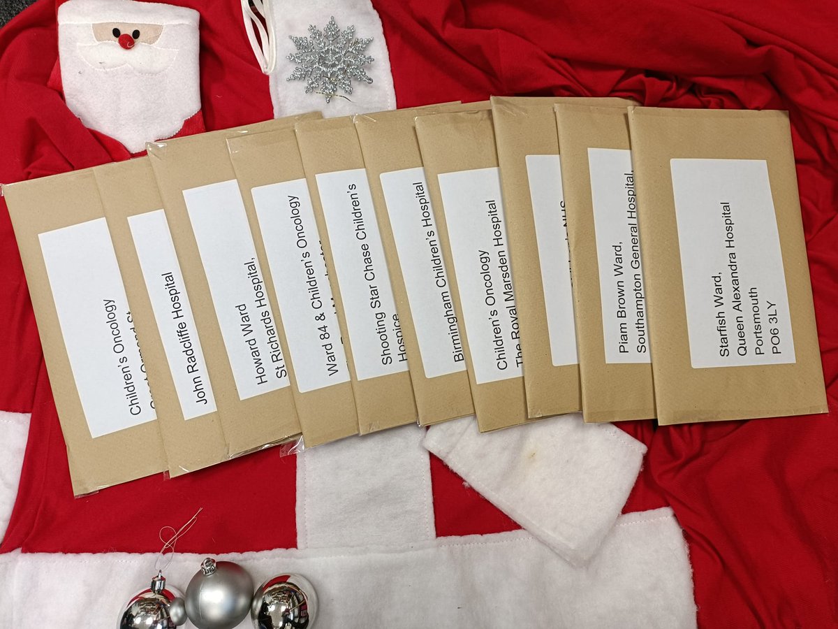 Another very busy day at the office. Last week the gorgeous Vicki Craig was in the office getting our special "Christmas card invites" ready to send out to all the children's oncology wards we support. 
Today, Nanny got the finishing touches done &amp; all ready 2 post next month  xx