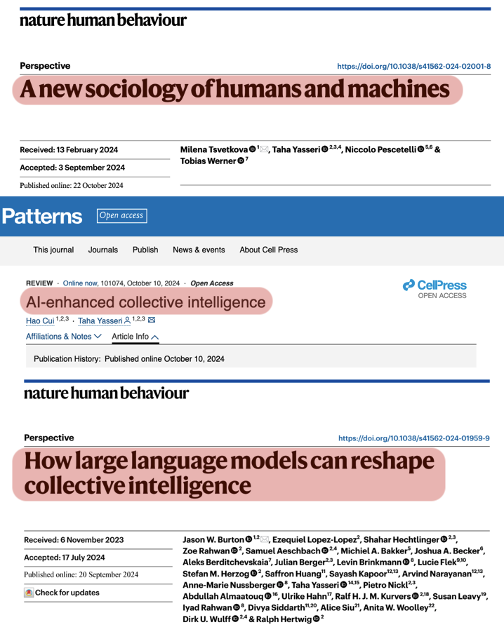 Three papers we have been working on for some time were finally published within a month. In this short interview, I explain how these three papers will shape the research agenda of our "Centre for Sociology of Humans and Machines" in the coming years. 
tcd.ie/research/resea…