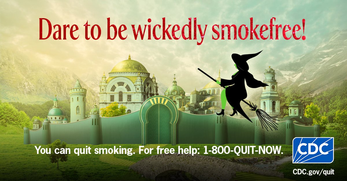 Don’t let smoking ground you. Dare to defy gravity by quitting smoking today. Nothing can bring you down when you have the right tools to support your quit journey. Visit CDC.gov/quit to get connected to free resources. #WICKED #WickedMovie