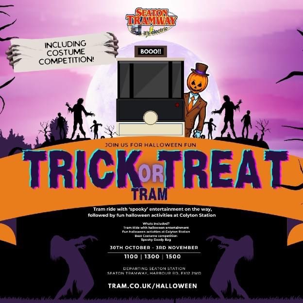 Have you booked on the Halloween Trick or Treat Tram yet!? 

Meet Jack O lantern as they take you to the home of the Witch Grizelda!

So much fun has been had already!

Daily until 3rd November!

Book now https: i.mtrbio.com/zysvrxhtgc