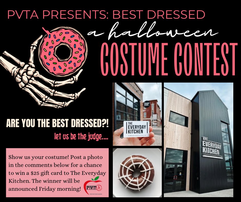Hey PVTA members! We know you'll need that extra coffee boost after today, so let us treat you! Show off your costume in the comments for a chance to win a gift card to The Everyday Kitchen! ☕️👻🎃