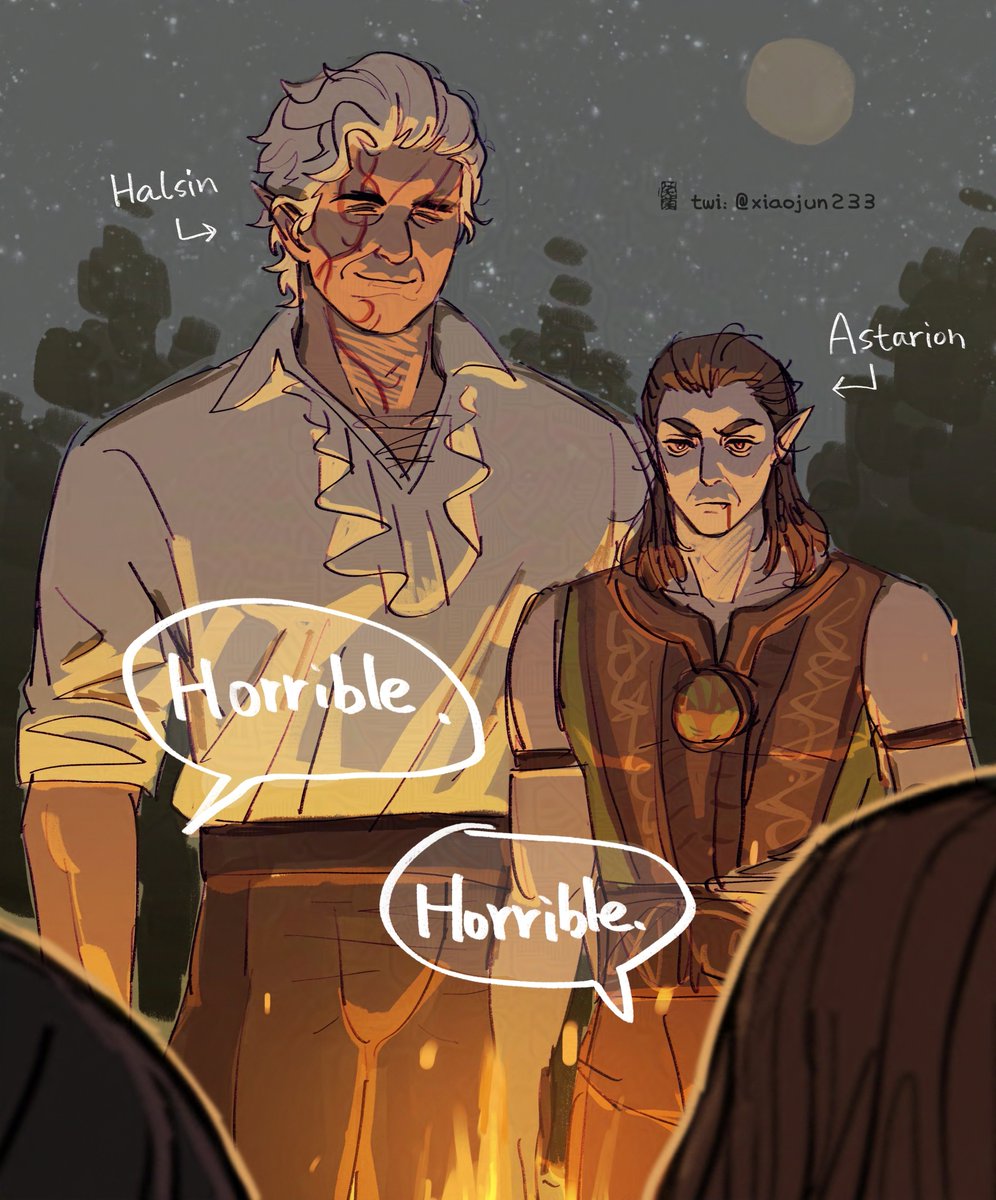 Happy Halloween!  Vampire &amp; Bear man
#BaldursGate3 #baldursgate3fanart  #Astarion #Halsin