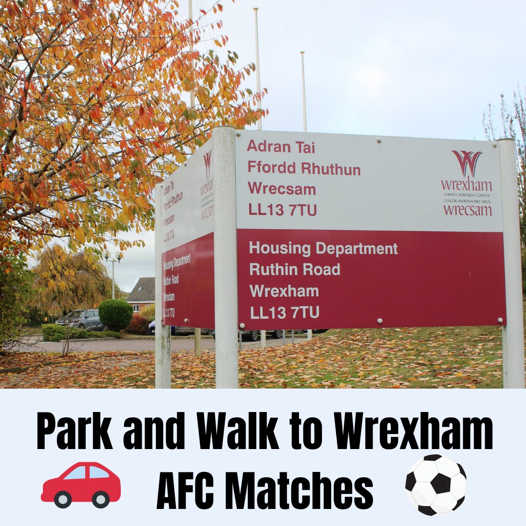 Remember you can Park and Walk to the  STōK Cae Ras with our pilot of weekend match day parking at Ruthin Road for free!

Click here for more information - news.wrexham.gov.uk/park-and-walk-…