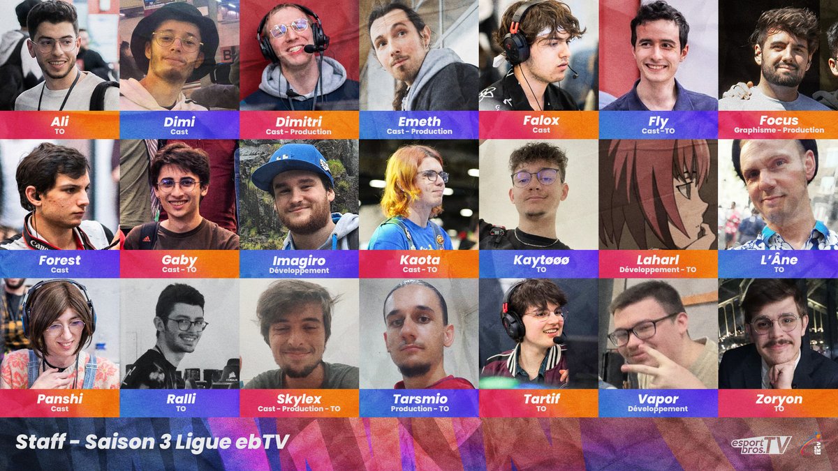 eSportBrosTV's tweet image. Profitons de cette première semaine de #LigueEBTV pour vous présenter le staff ! 🤩

📝🎙️🎬 Ils assurent et assureront l'organisation, la diffusion et la production de la ligue !