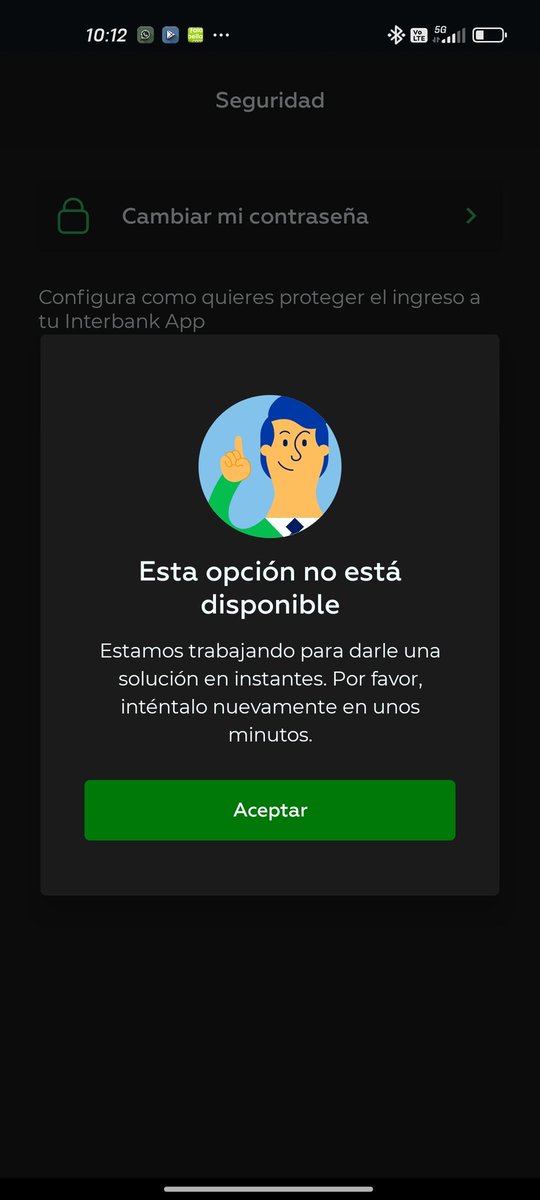 Davikon's tweet photo. @interbank  ¿Como diablos voy a hacer para cambiar mi contraseña?

De la web me manda a la app
De la app me dice no se puede
De la web me dice solo por la app
Pido asesor humano, se raya su "chat IA"
Llamo, nunca contestan, hay una cola enorme.
No hay solución.
@IndecopiOficial https://t.co/kAvqHVe6nZ