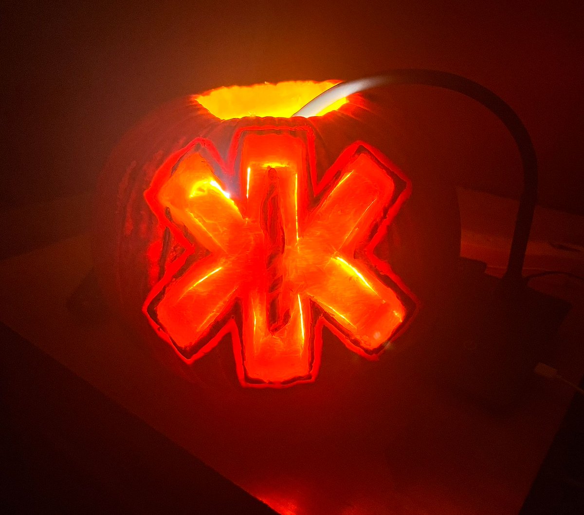 ActionAmbulance's tweet photo. Happy Halloween! Please be extra cautious when driving tonight and keep our children and neighbors safe. 👻  Also, check out some of the awesome pumpkins our crews have made! 🎃 https://t.co/cLhN9rO6vB