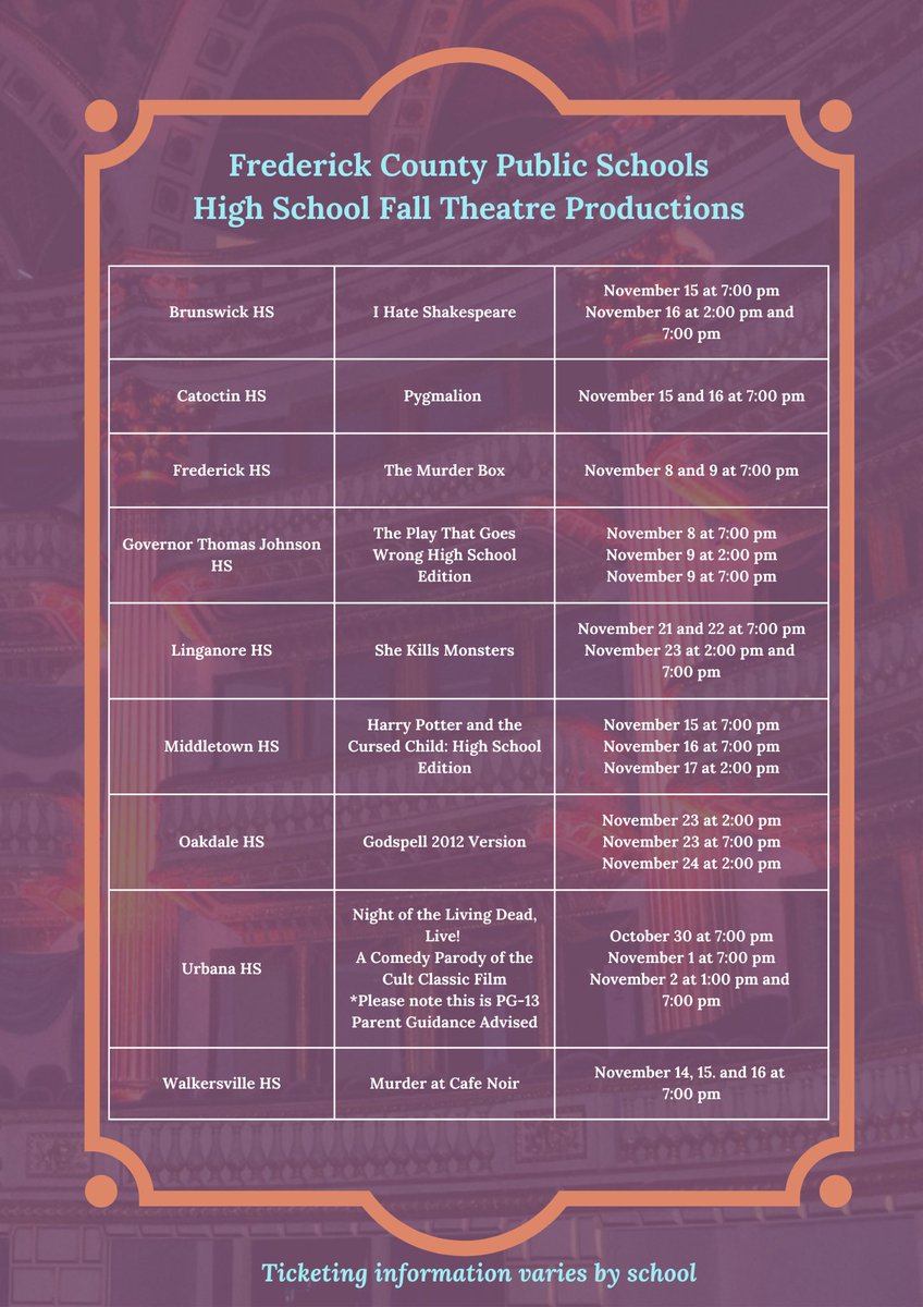 Check out our fall high school theatre productions!