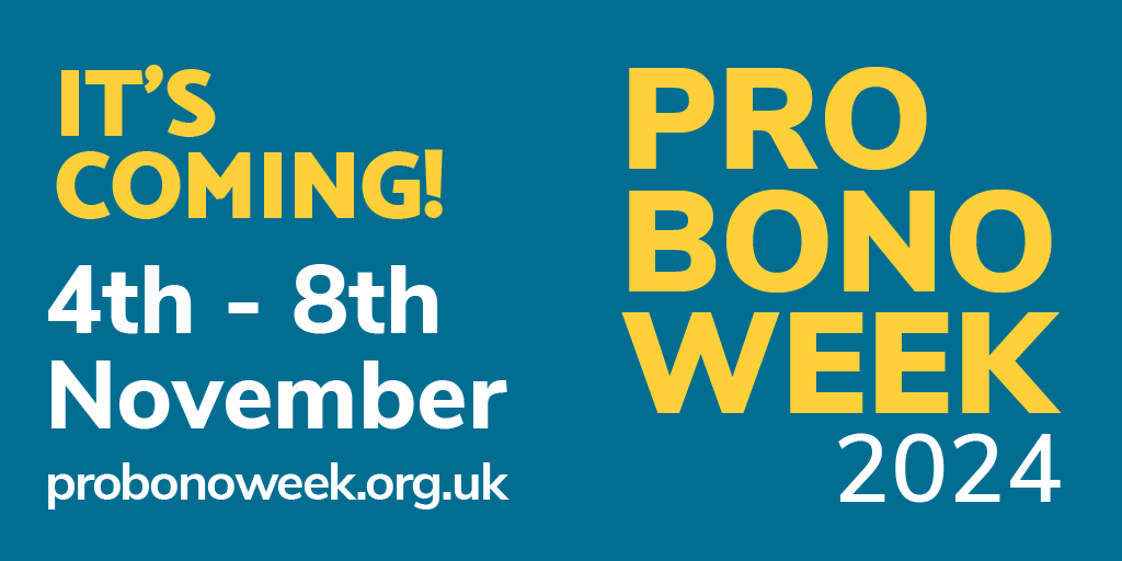 This year’s #ProBonoWeek will take place 4 - 8 Nov, to celebrate and promote the provision of free legal help to those who need it. Find out more     probonoweek.org.uk #WeDoProBono
