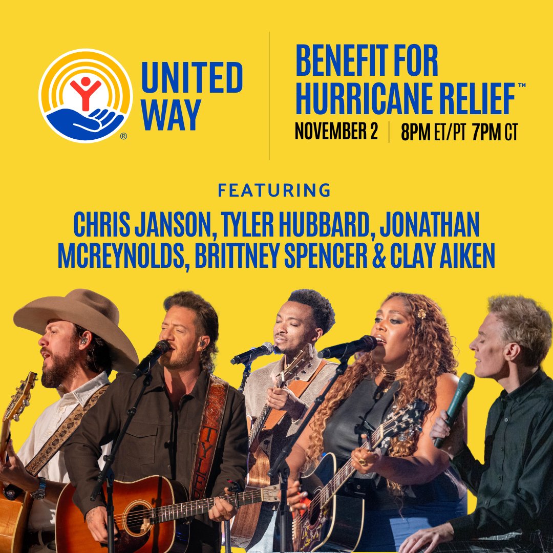 UnitedWay's tweet photo. Which artist or performer are you most excited to see at the UNITED WAY BENEFIT FOR HURRICANE RELIEF™ on Saturday, Nov. 2, 8pm ET/PT &amp; 7pm CT? Tune into @CBS or @CMT or stream on @ParamountPlus to help us fundraise for hurricane recovery efforts. https://t.co/JkacEI1CJW https://t.co/2AWLT0eAcM