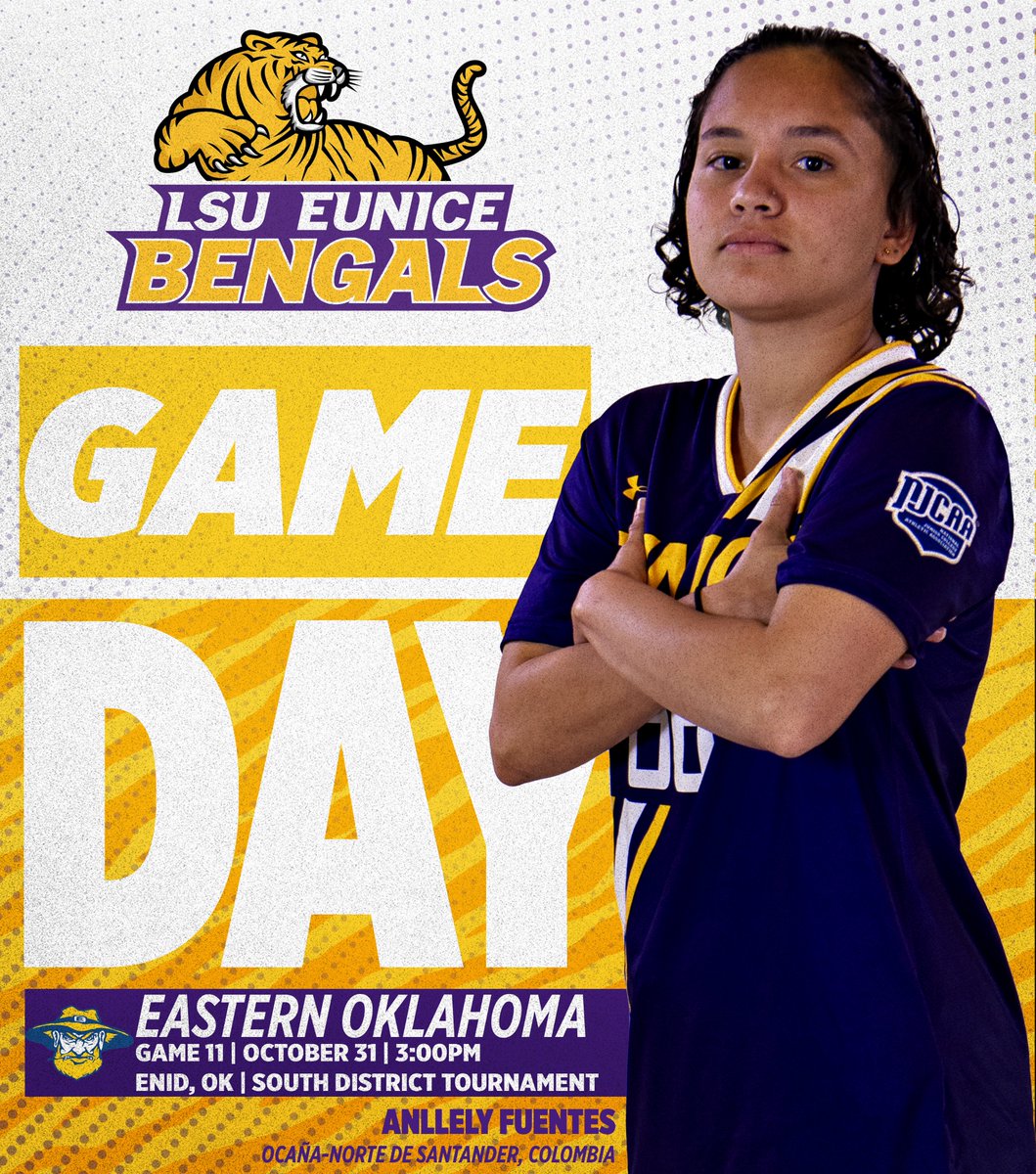 Let's GEAUX! LSUE begins its postseason march in Oklahoma in the Quarters of the South District Tournament.  The Bengals tangle with Eastern Oklahoma State at 3:00PM - watch the action from Enid on EOSC's stream.

#GeauxBengals
#EarnYourStripes

Stream: eoscathletics.com/mountaineertv