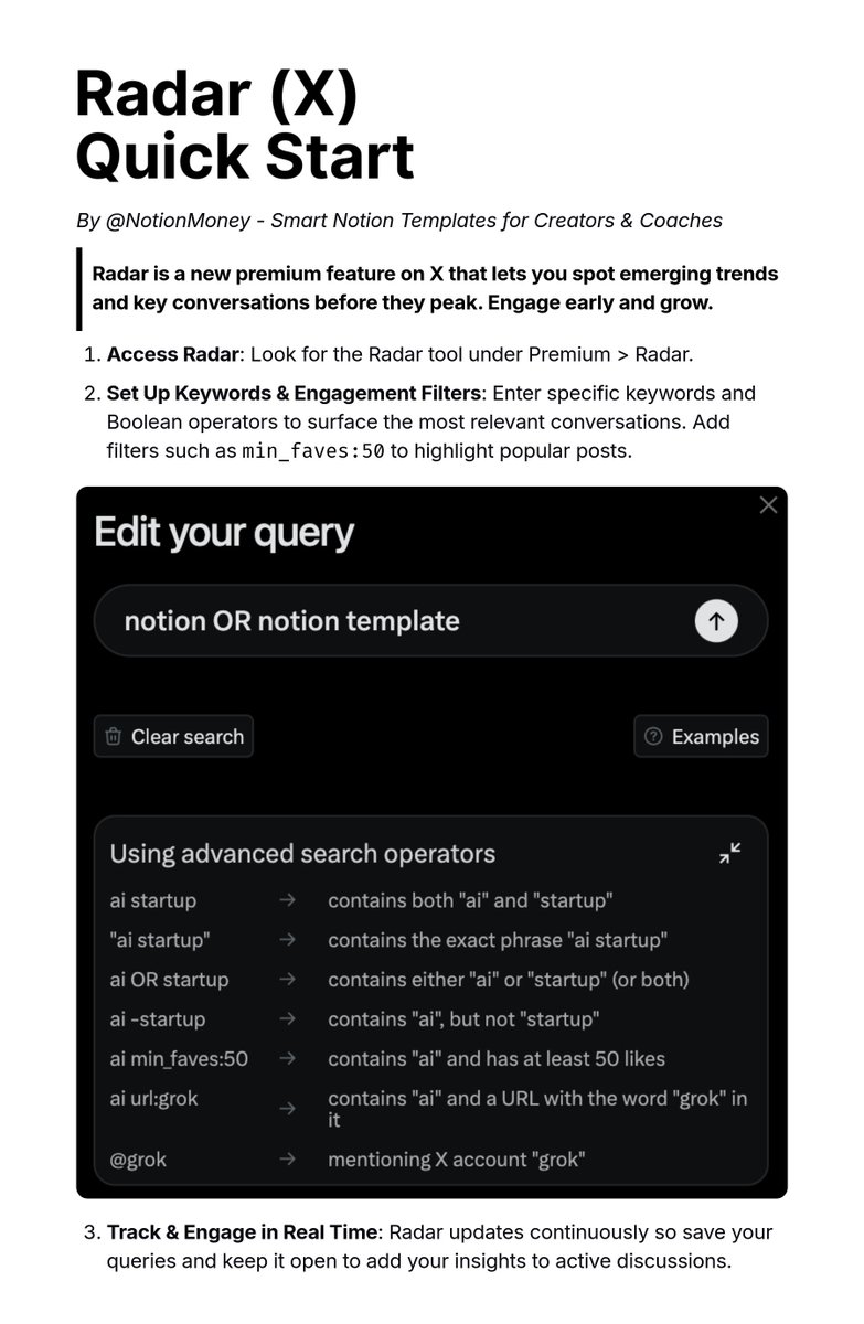 🆕 Smart (Hidden) Timeline on X Helps You Grow

Spot emerging trends &amp; 
key convo's before they peak.

Jump in early to engage and grow.

It's called "Radar." 

Here's your quick start ↓