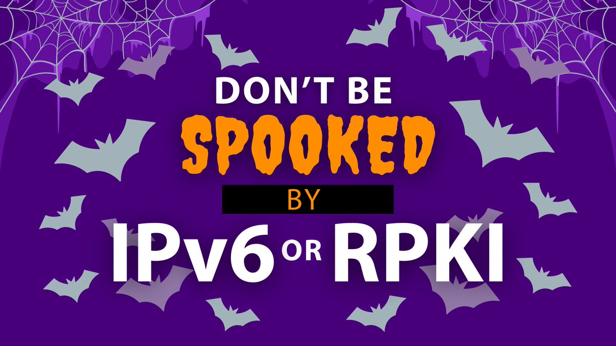 🎃 Happy Halloween! Don't be spooked by #IPv6 or #RPKI, we have so many resources readily available to help you along your journeys. If you have questions about where or how to get started, just reach out &amp; we'll lend a hand.
ℹ️ arin.net/IPv6 | arin.net/RPKI