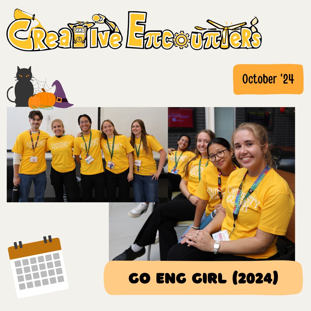 CEScamps's tweet photo. October ‘24 Recap! 🎃💀

In October we…
 👍Hosted the first month of Fall Clubs
⚙️ Helped run Go ENG Girl 2024 with @WiSEUofGuelph 
 📚Participated in @GuelphLibrary's Tech Day

Take a look at some highlights from this month! 📷 https://t.co/Zw6hoeB8gs