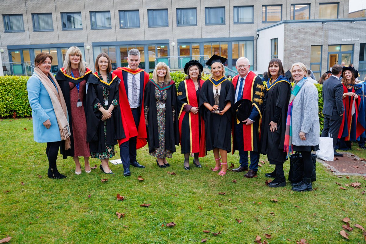 NursingTUS's tweet photo. Congratulations to BSc (Hons) in Psychiatric Nursing student Sarah O'Brien Tyrrell, who received a clinical award yesterday at her graduation.
 
Sarah is pictured with clinical &amp; academic staff from the HSE, Department of Nursing &amp; Healthcare &amp; TUS
 
 Well done Sarah 🎉👏 https://t.co/F3F5hponUj