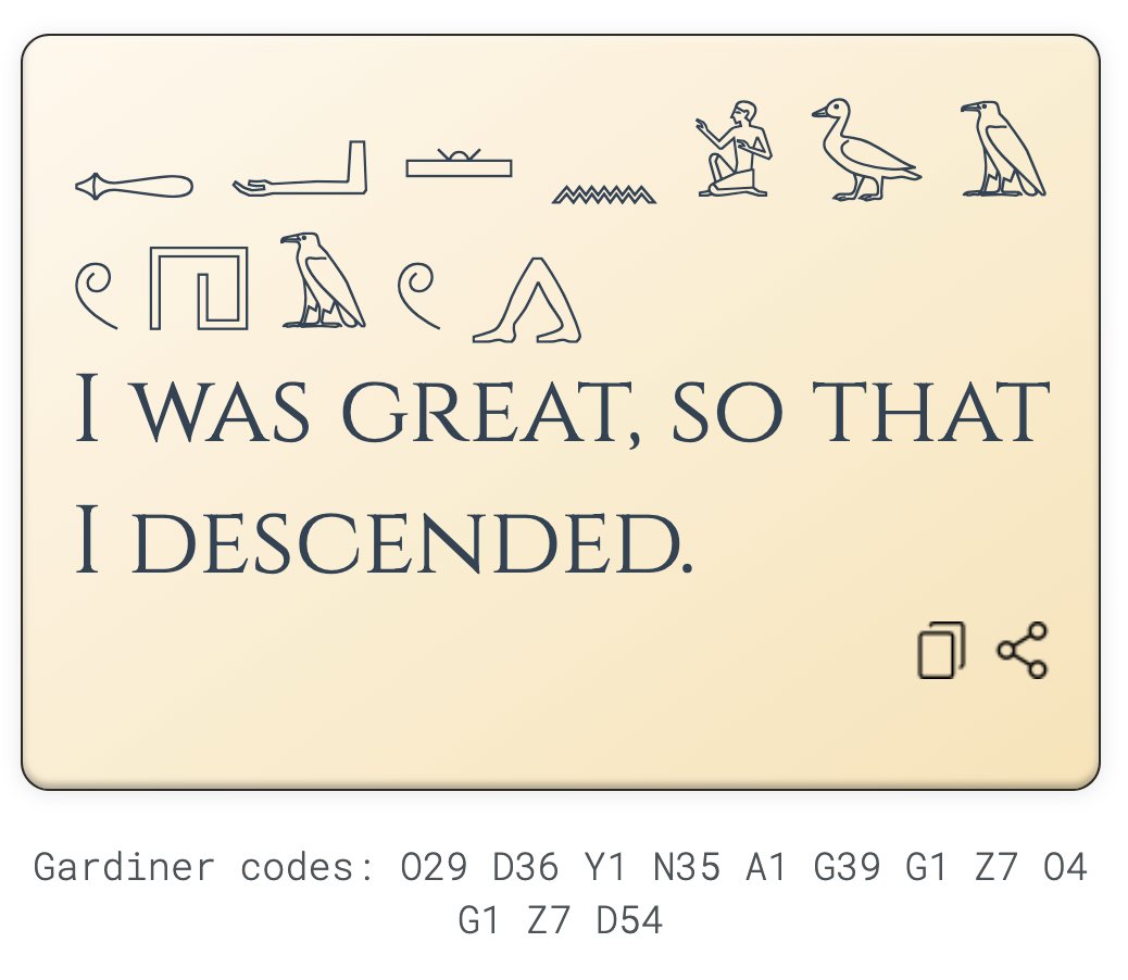 Nesmeterakhem carved "for all time and eternity" into the Temple of Isis in 394CE, he was the last scribe of a tradition spanning 3,600 years.  Today we are so glad to be writing new phrases again and the ancient scribe's dream of eternity lives on! GlyphGPT forever! link in bio.