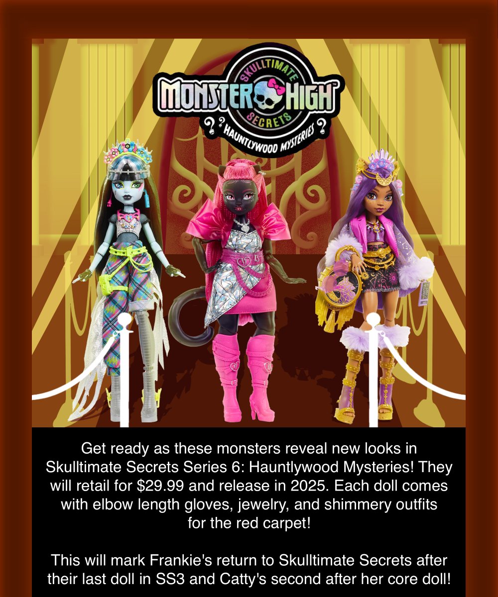 SeeingMount's tweet photo. Its revealed, and its a double feature!

After a long wait we finally have information on next years deluxe line called, Scary Sweet Birthday!

The lineup of Skulltimate Secrets Series 6: Hauntlywood Mysteries is also revealed here!

Read about all the details in the graphics!