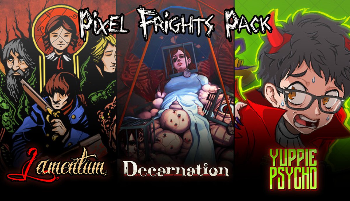 🎃The Halloween Season is upon us!🎃

Discover our Pixel Frights Steam Bundle featuring  <a href="/NeonDoctrine/">Neon Doctrine | 🍃Altheia OUT NOW!🍃</a>
Lamentum - Decarnation - Yuppie Psycho

3x times the titles // 3x the scares😱
#SteamScream #SteamSale
