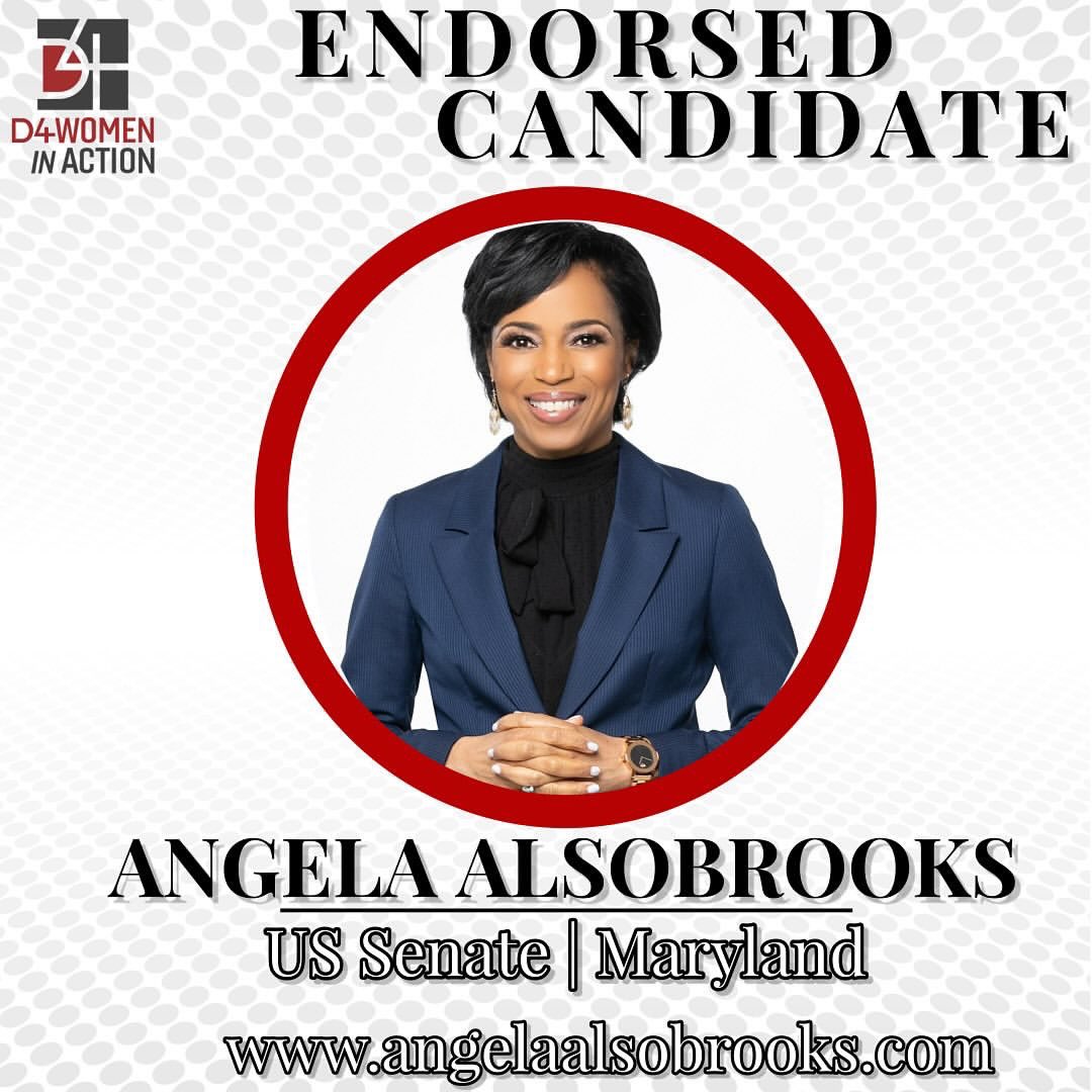 Delta4 Women in Action (D4) announces its endorsement of ANGELA ALSOBROOKS, candidate for US Senate | Maryland. 

We believe our candidates represent the best our country has to offer in leadership and expertise. 

D4 is a social welfare and advocacy organization.