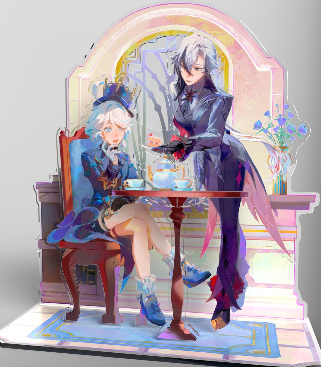 Arlecchino ,フリーナ(原神) 「#arlefuri standee is real!!! 」|KeiB ✦のイラスト