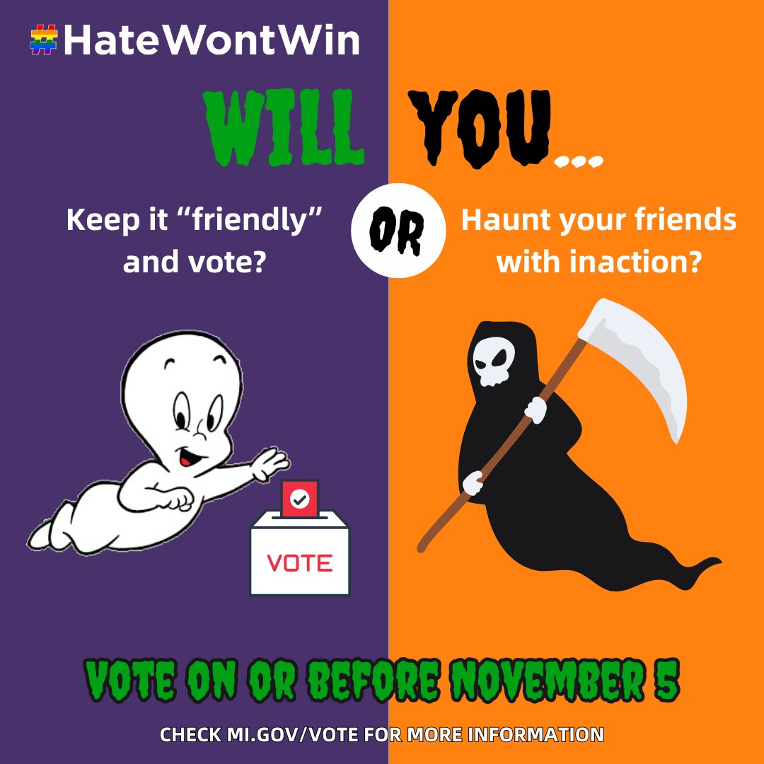 CARESswm's tweet photo. Vote to help ensure the election consequences aren’t as scary as the ghosts and ghouls of Halloween. 

Make sure you plan to vote by Tuesday, November 5th, so you won’t be haunted by your choices.  

Visit https://t.co/UFdaeybHzR for more information 👍💙 https://t.co/YhBcgT2sFm
